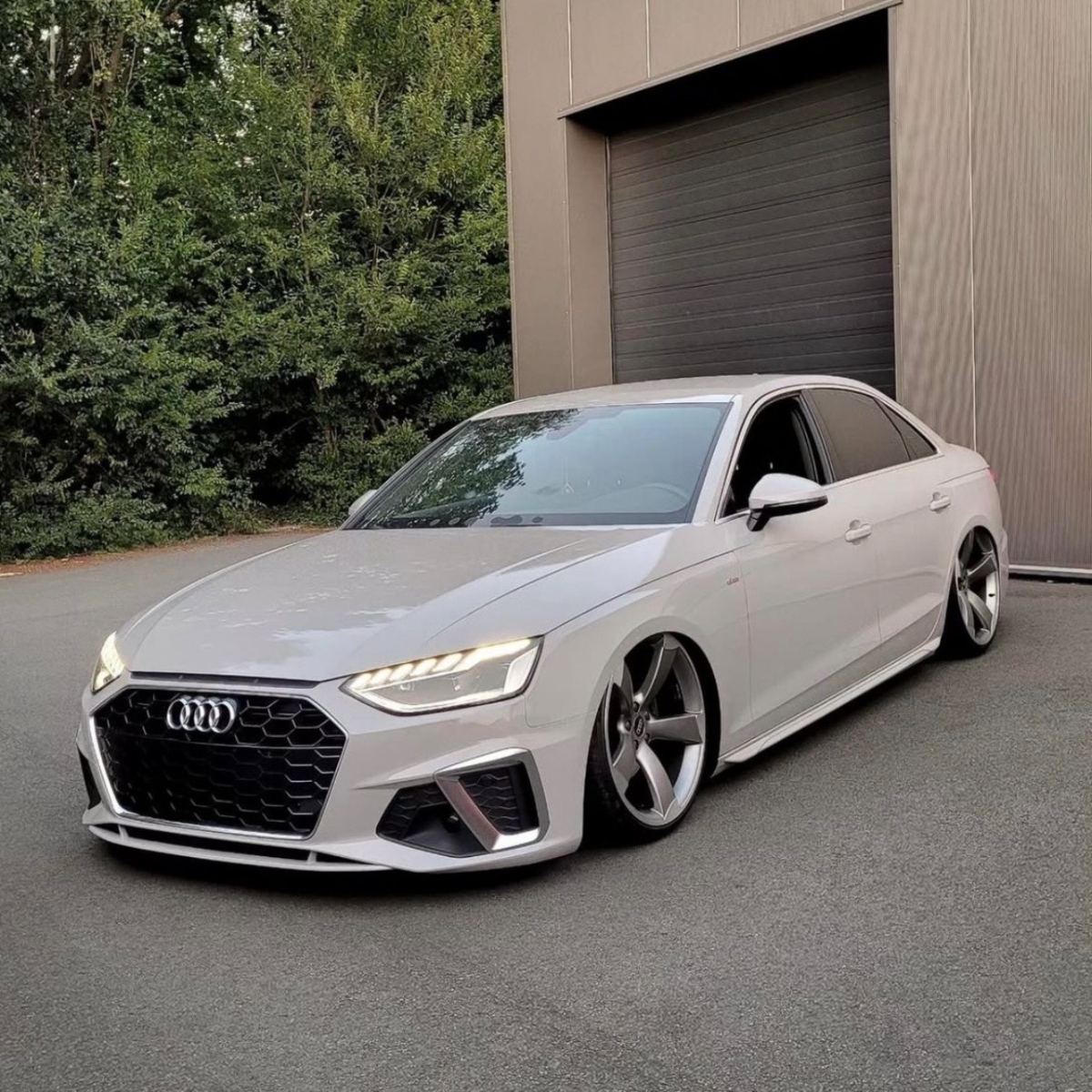 Detailed silver sedan